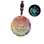 Orgonite Pendant Om Symbol Luminous Necklace Chakra Healing Energy Necklace
