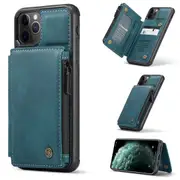 CaseMe Shockproof iPhone 11 Pro Leather Case Cover Zipper Wallet Apple [Teal Green]