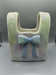 Target Bullseye Playground Iridescent Purse Vase With Blue Bow Spring 2025 NEW