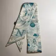 Initial / Letter N Thin Purse Scarf/ Hair Tie / Scarf - #649