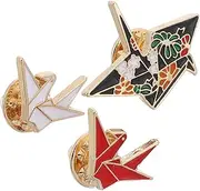 [Veemoon] 3Pcs Lovely Brooch Creative Alloy Cartoon Breastpins Funny Accessories for Clothing for Birthdays and Parties Red White Black