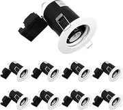 Wondlumi 8X Fire Rated Downlights, White IP20 Spot Lights Recessed Ceiling Lights Spotlights Fitting 240V for Bedroom, Living Room, No Bulbs