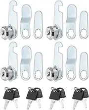 uxcell 5/8" Cam Lock with Keys, 4 Pack Zinc Alloy Keyed Different Cabinet Cam Lock Set RV Storage Lock for File Drawer Mailbox Toolbox, Silver Tone