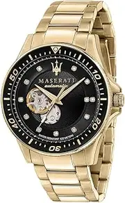 [Maserati] SFIDA 44MM AUTO BLK DIAL DIA BR YG+BLK S
