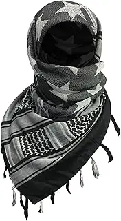 [LOLAT] Cotton Shemagh Scarf Military Tactical Desert Keffiyeh HeadScarf Arab Wrap Outdoors Tassel Scarves for Men and Women