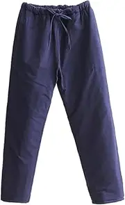 [NTWSHS] Chinese Clothing Winter Pure Cotton Martial Arts Pants Chinese Kung Fu Harem Pants Loose Yoga Trousers Tai Chi Pants,Tang Suit Pants Training Clothing(Blue,Large)