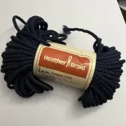 Vintage Heather Braid Macrame Cord 8mm 60 Yds Knotting Weaving Craft Knit Blue