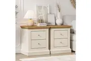 HANNAH 2 Drawers Bedside Table with Dresser Set of 2 | Modern Nightstand for Your Bedroom