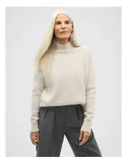 [Seed Heritage] Brushed Cashmere Roll Neck Knit in Grey