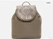 $268 VINCE CAMUTO Studded Bonny Taupe Foxy Backpack P4