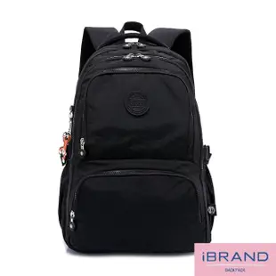 【iBrand】輕盈防潑水雙拉鍊多口袋後背包-大(多色任選)