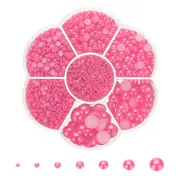 5645Pcs Pearls Beads for Crafting, 7 Sizes Beads, Rose Red