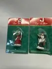 VTG K-mart Trim A Home Christmas Village Accessories 2 Porcelain Dickens People