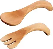 Hohopeti Kids Fork and Spoon Set 4pc Wooden Kids Cutlery Travel Spoon Toddler Cutlery Set Household Children Utensil Children Supply