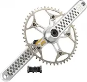 Bicycle Crankset, Road Bike Crankset 165mm 170mm 175mm 130BCD Hollow Integrated Bicycle Crank Arm 48T 50T 52T Narrow Wide Chainring Aluminum Alloy Crank for Road Folding Bicycle with BB