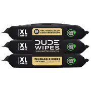 3 Pack 144 Wipes Flushable Shea Butter Smooth Vitamin-E Aloe Septic Sewer Safe