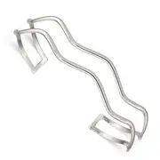 Sterling Silver 2-Strand Wavy Cuff Bangle