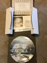 Knowles "Home to Grandmas" Christmas Plate by Thomas Kinkade in Box & COA