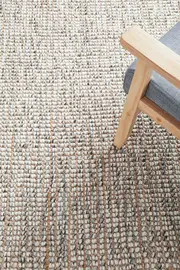Rug Culture Grey & Natural Hand Loomed Wool & Jute Rug