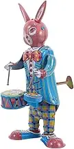 UPKOCH Creative Retro Iron Rabbit Drummer Robot Unique Musical for Home Office Cafe Decor Encourages Musical Interest for Collectors