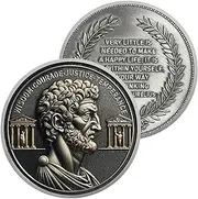 Philosophy Wisdom Sobriety Coin Set | Marcus Aurelius Medallion with Coin Capsule | Anniversary Token for Men & Women in Recovery | Stoic Sobriety Gifts Medallion for Monthly & Yearly Milestones