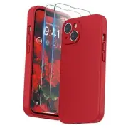 Designed for iPhone 14 Plus Case with Screen Protector and Camera Red