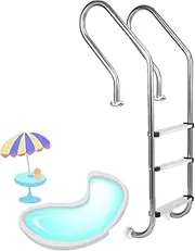 Swimming Pool Ladder,2/3-Step Double Handrails Stairs,Stainless Steel in-Pool Stair,with Preventing Slips Pedals,for Pools of Any Indoor and Outdoor(3 Steps)