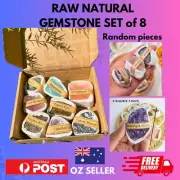 Raw Natural Gemstone Set Healing Crystals Gift Stone Kit Meditation Decor Box 8