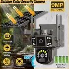 9MP Wireless Dual-Lens Outdoor Solar Security Camera System PTZ IP Cam WIFI CCTV