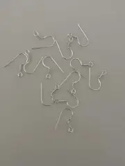 6 Pairs (12 pcs.) Of Sterling Silver Hammered Ear wire Size:18mm | EW6SS