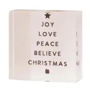 Joy Love Peace Elegant Mini Lucite Block Pack of 4 Size 2 in SQ