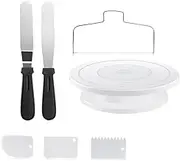 7PCS Cake Decorating Supplies Kit, Baking Supplies Set, Baking Accessories Tools for Beginners and Cake Lovers, Rotating Turntable Set DIY Kits for Decorating Kitchen Mould Tool