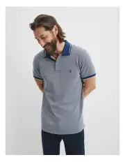 [Country Road] Jacquard Polo in Airforce Blue