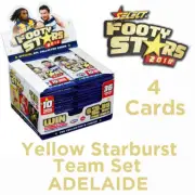 2018 AFL SELECT FOOTY STARS YELLOW STARBURST SET 4 CARDS - ADELAIDE