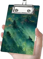 Mini clipboard can Easily fit into Large Pockets, Purses, Small Notepad Suitable for Nurses, Students, Office and Men, Women (Forest)