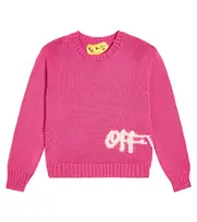 [Off-White Kids] Off-White Kids Logo cotton-blend sweater Y 4 pink