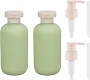 Plastic Squeeze Bottles with Flip Cap and Pump, 2pcs Empty Squeeze Bottles with Flip Cap, Refillable Travel Bottles Shampoo Pump Bottles, Shampoo and Conditioner Bottles Travel Containers, 200ml