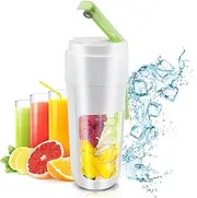 Portable Blender, 340ml One-handed Drinking Mini Blender Portable Juicer Water Bottle with Lid USB Rechargeable, BPA-Free for Smoothies/Fruit Shakes/Baby Food Indoor & Outdoor Use