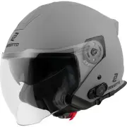 H586 BT Solid Matt Light Grey Bluetooth Jet Helmet