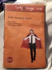 Spooky Village Satin Vampire Cape (Reversible) OS **NEW**