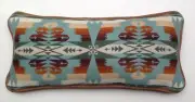 12"x26" Wool & Tan Leather SW Pattern Pillow made w/Pendleton® Fabric
