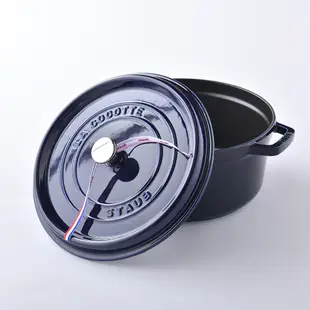 Staub 圓形琺瑯鑄鐵鍋(含蒸籠) 26cm 5L 深藍色 法國製