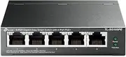 [TP-Link] 5-Port Gigabit Easy Smart Switch with 4-Port PoE+, RJ45 ports, Network Monitoring, 65W Budget, Gigabit Ports, VLAN for Security, PoE Auto Recovery, Plug & Play, Fanless Design (TL-SG105PE)