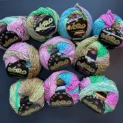 NORO YARN AYATORI - Color: 17 Lot: A - 10 Skeins - Pink/Green/Gold/Blue 142M NOS