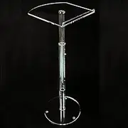 ASSYA Transparent Acrylic Podium Stand, Adjustable Height Hotel Reception Desk, Floor-Standing Portable Lecture Table, Suitable for Conference, Wedding, Hotel