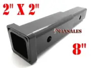 8" HITCH EXTENSION RECEIVER EXTENDER TRAILER RECEIVER TUBE 5/8" PIN HOLE 2" x 2"