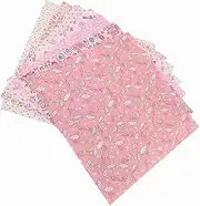 Pink Flowers Cotton Fabric Squares Quilting Sewing DIY Craft Patchwork PRECUT Bedding Suite (50 * 50cm)