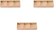 Set of 3, Set of 3, 3 Compartments for Senju Bento Box, Rubber Wood Inner Cream [Shokado]