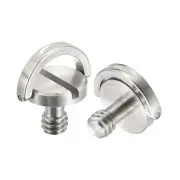 1/4" Mounting Screw Adapter Slotted 0.39" Long with Ring for Camera Tripod, 2Pcs