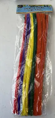 NEW - 45 Pieces CRAFTER'S SQUARE CHENILLE STEMS CURE PIPES MULTICOLOR 12" LONG